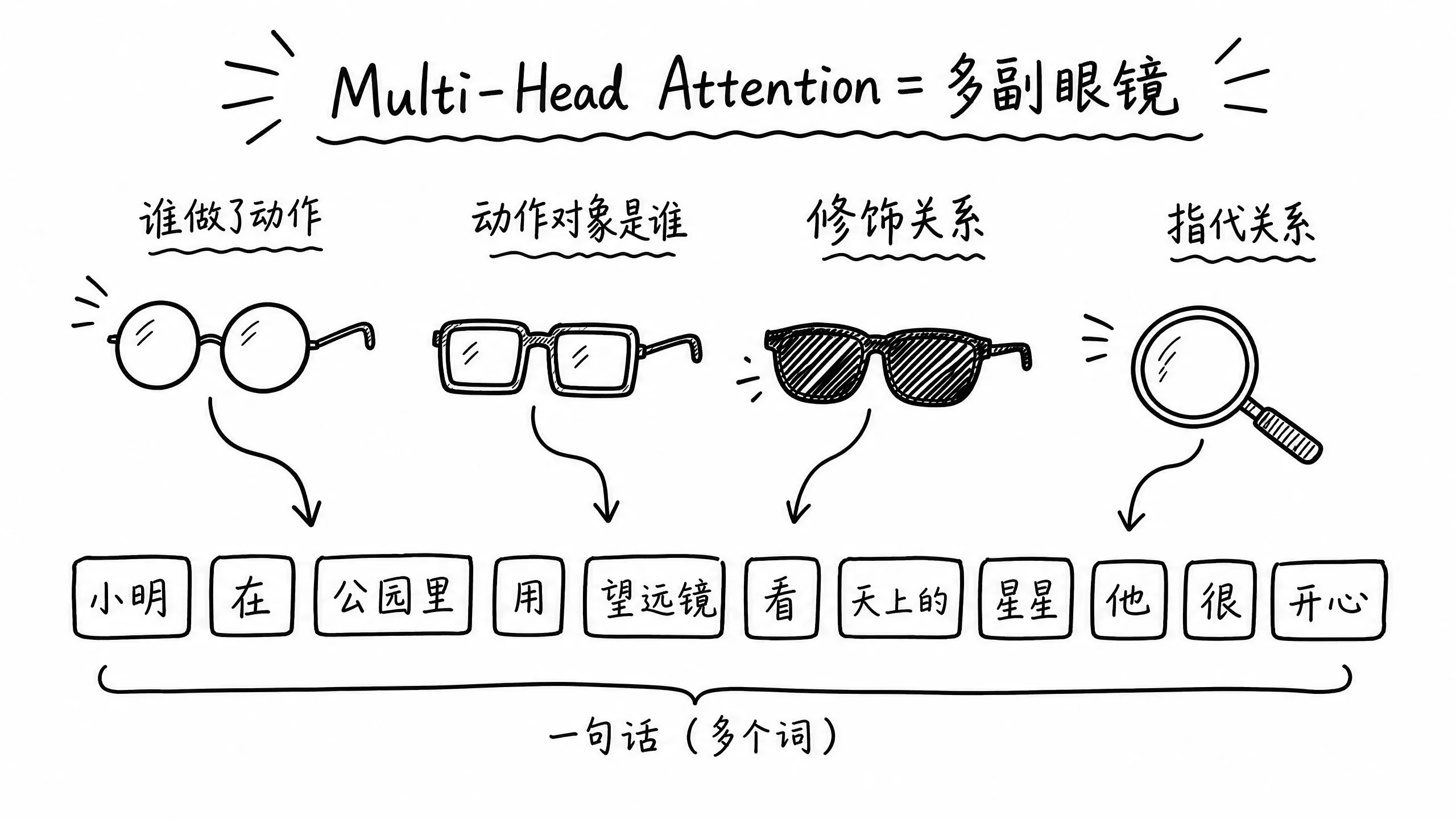 插图6:Multi-Head多副眼镜看不同线索